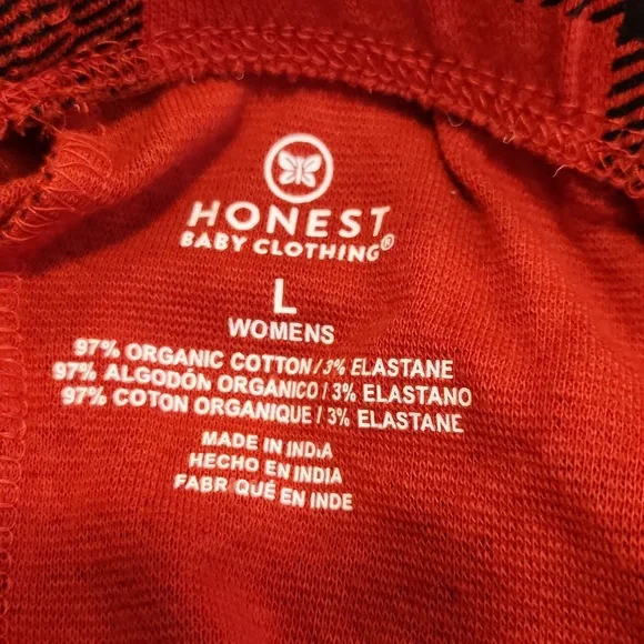 Honest Brand Womens Buffalo Plaid Organic Cotton Pajama Bottoms Size Large - Picture 4 of 5